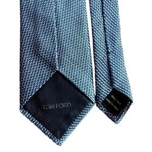 Tom Ford Blue Navy Geometrics Print Tie 100% Silk Made in Italy 3 inches Wide